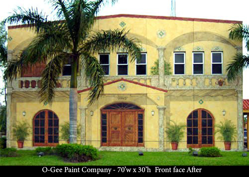 O-Gee Paint Company - 70'w x 30'h Front face After